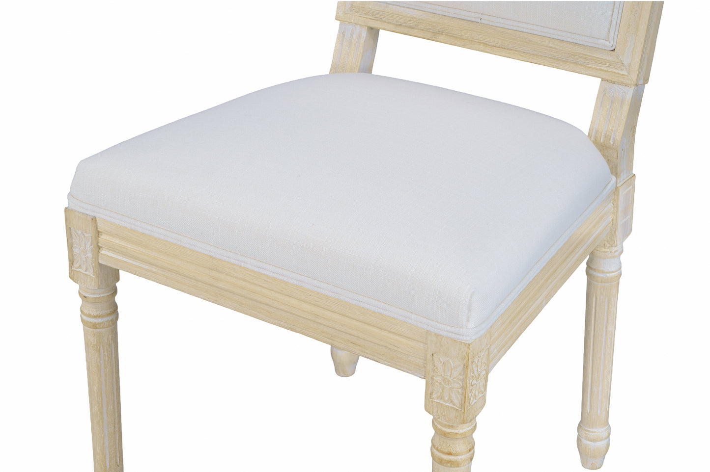 Upholstered French Country Dining Chairs - Set of 2, Beige