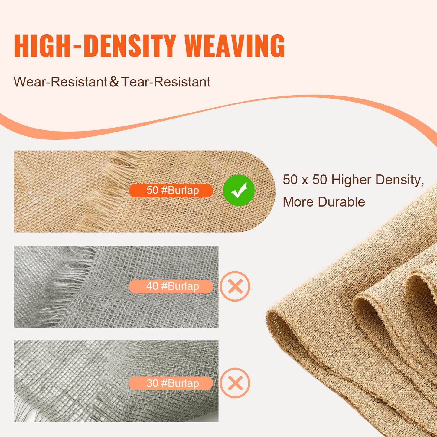 Burlap Fabric Roll 14 Inch x 30 Feet for Crafts and Garden Plants Natural