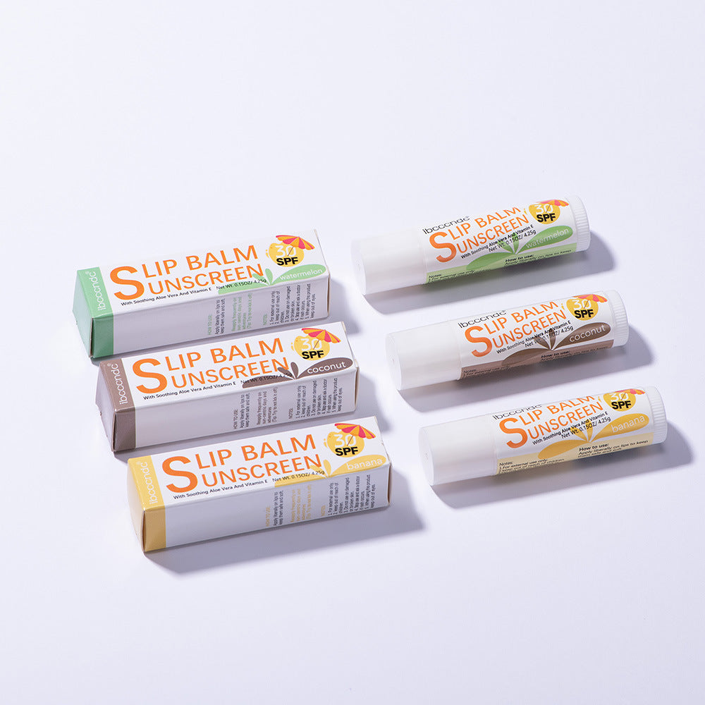 Moisturizing Lip Balm Set - Water, Coconut, Banana Flavors, Hydrating Lip Care