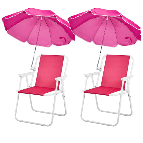 Folding Beach Chair with Umbrella - Lightweight, Portable, 265lbs Capacity