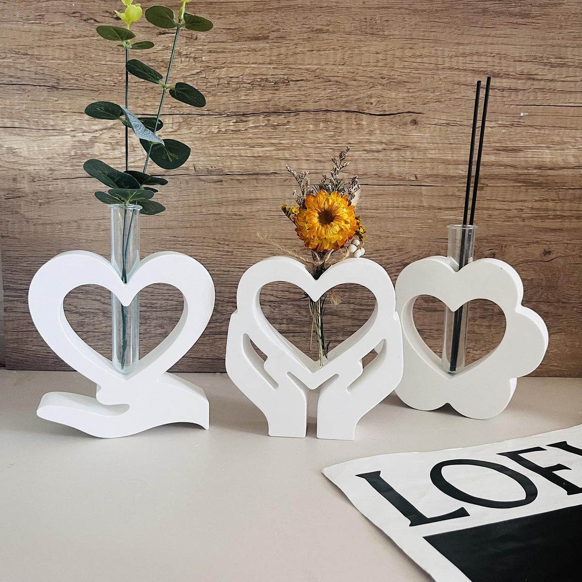 Holding Love Tube Hydroponic Vase Silicone Mold for Resin Epoxy Craft
