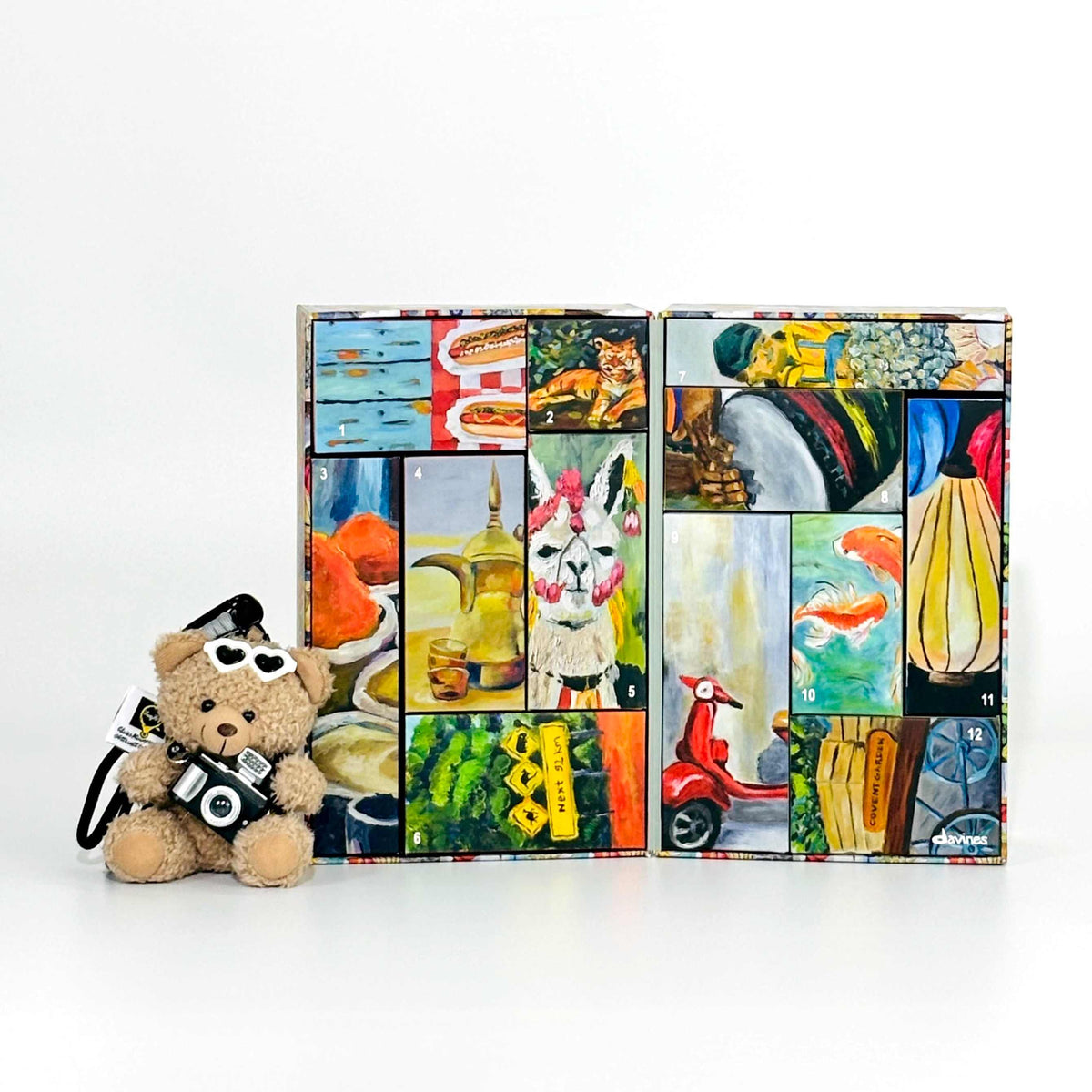 12-Day Hand-Painted Retro Pattern Surprise Gift Box Set - Christmas Decoration Supplies
