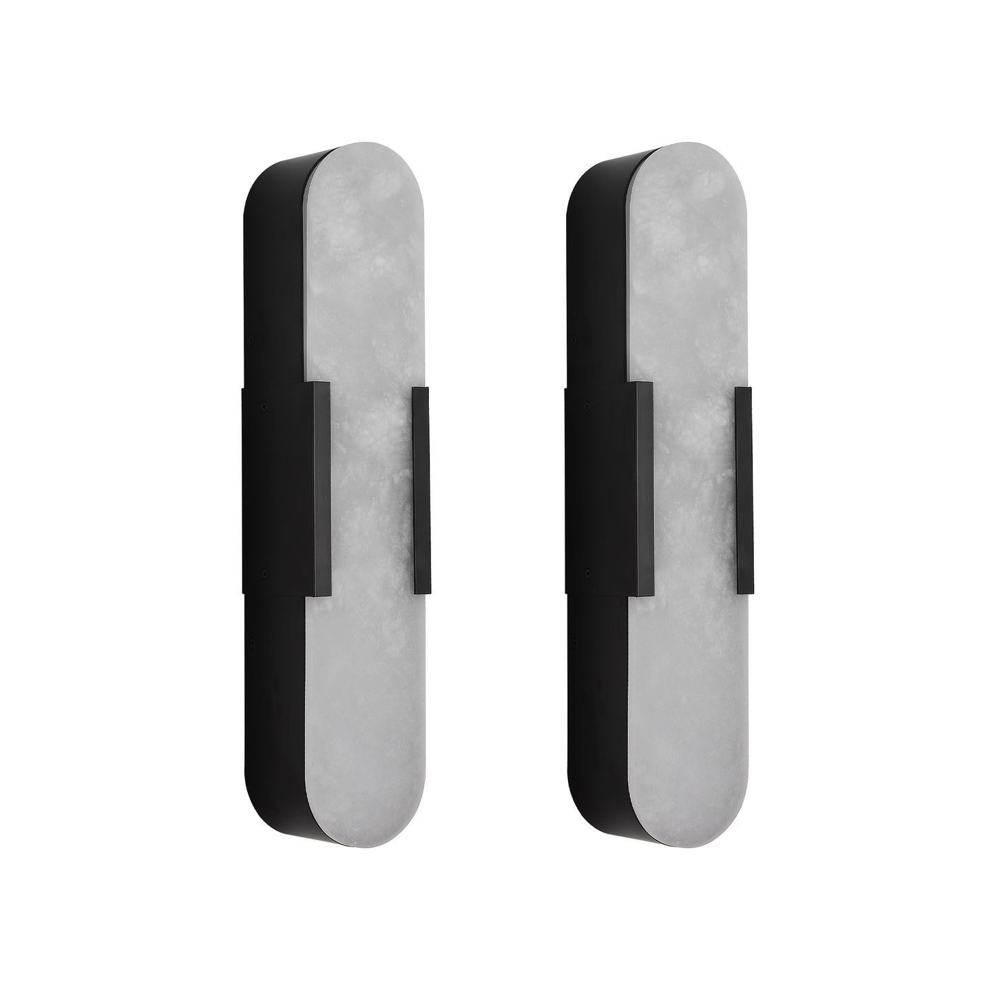 Modern Black Marble Wall Sconce Set - 19.7in Indoor Lighting