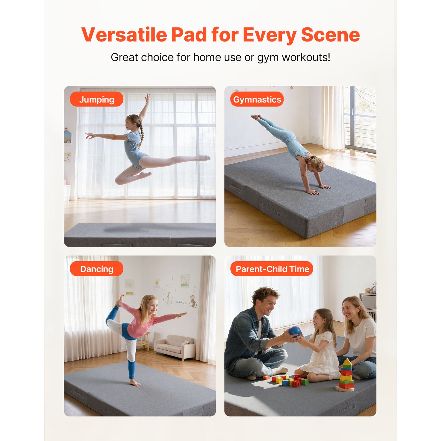Kids Sensory Crash Pad 6x4 Ft Foam Play Mat for Jumping Climbing & Gymnastics
