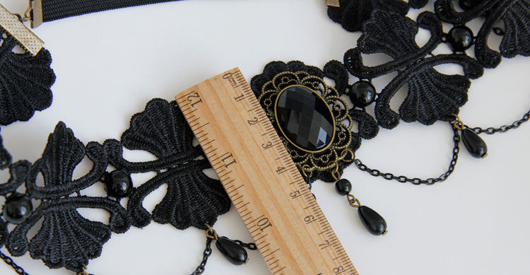 Pearl Lace Headband - Black