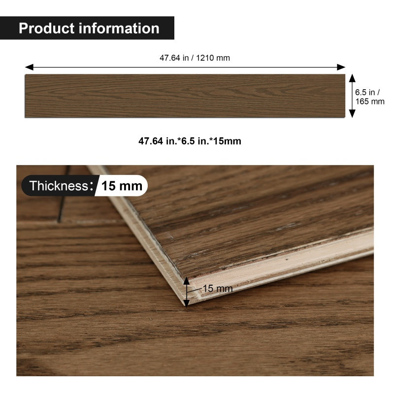 Tongue and Groove Engineered Hardwood Flooring - Walnut Brown, 10-Pack