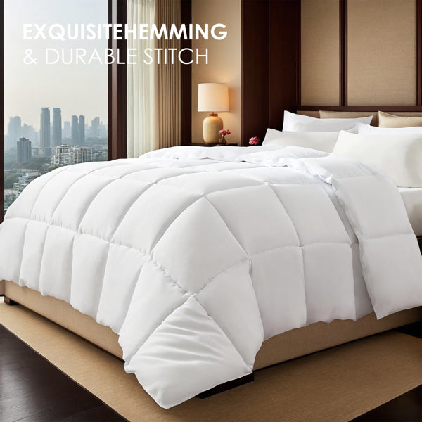Luxury White Plump Duvet - Extra Large Checkered Quilting