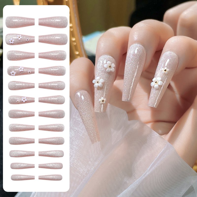 Fake Nail Patches with Jelly Glue - 24 Pieces
