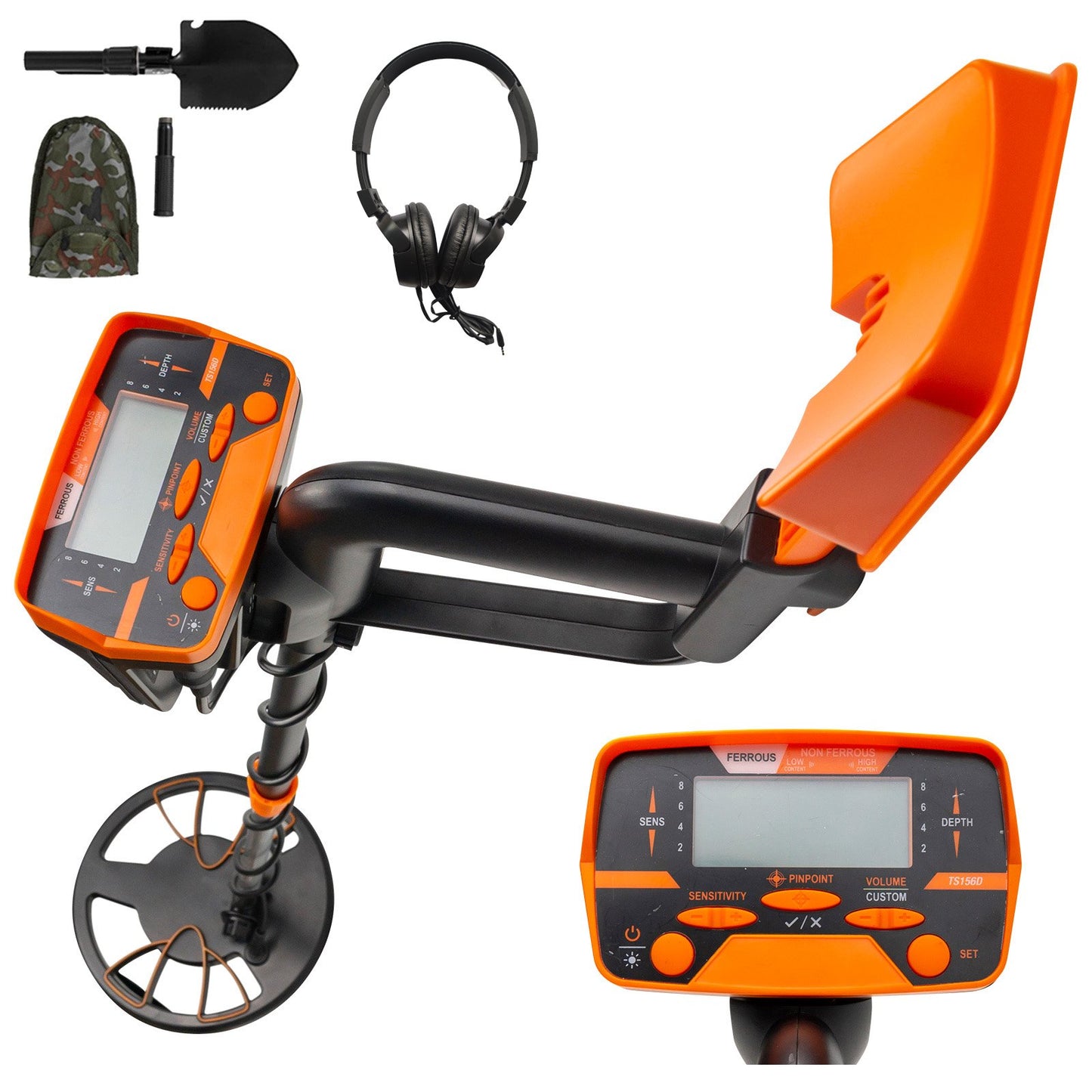 Waterproof Metal Detector for Underwater & Ground Search - LCD Display, High Accuracy, Adjustable Length, Yellow