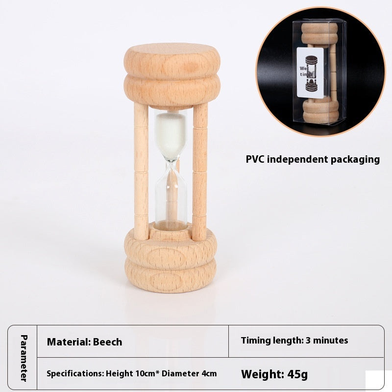 Wooden 30-Minute Hourglass Timer - Beech Style Decorative Kitchen & Home Accent