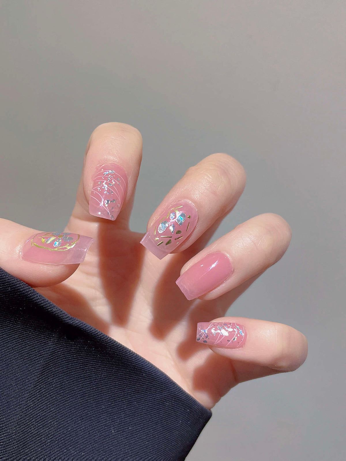 Semi-Cured Gel Nail Sticker Kit with 22 Pieces & Tools