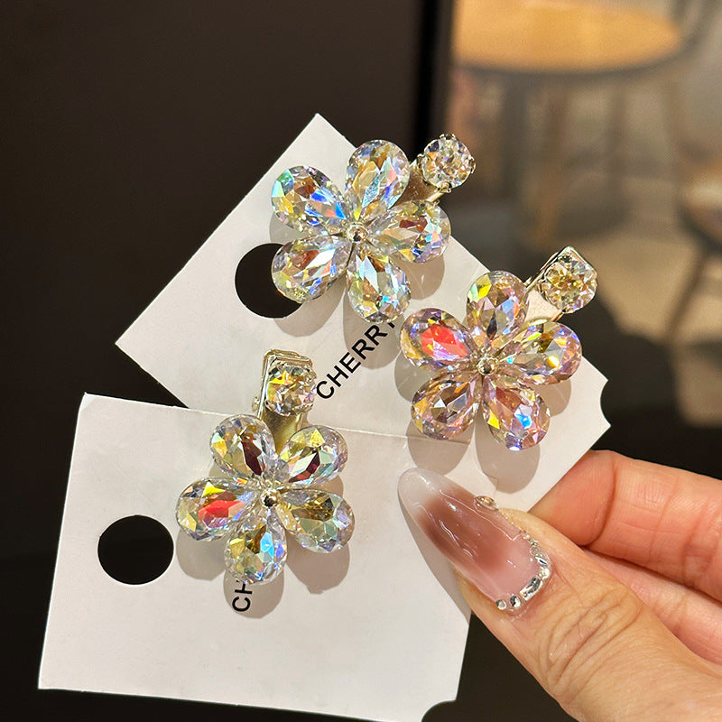 Elegant Crystal Flower Hair Clips - Side Barrettes for Women