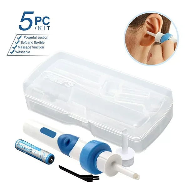 Electric Cordless Ear Wax Removal Kit with Soft Silicone Heads