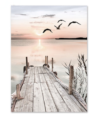 Abstract Warm-Style Decorative Painting for Gallery Corridor Entrance - Frameless Nordic Art