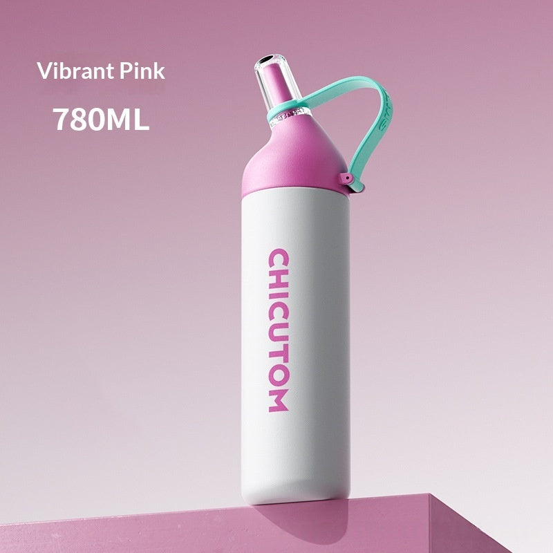Large Capacity Thermal Mug with Straw - Insulated Travel Cup for Students