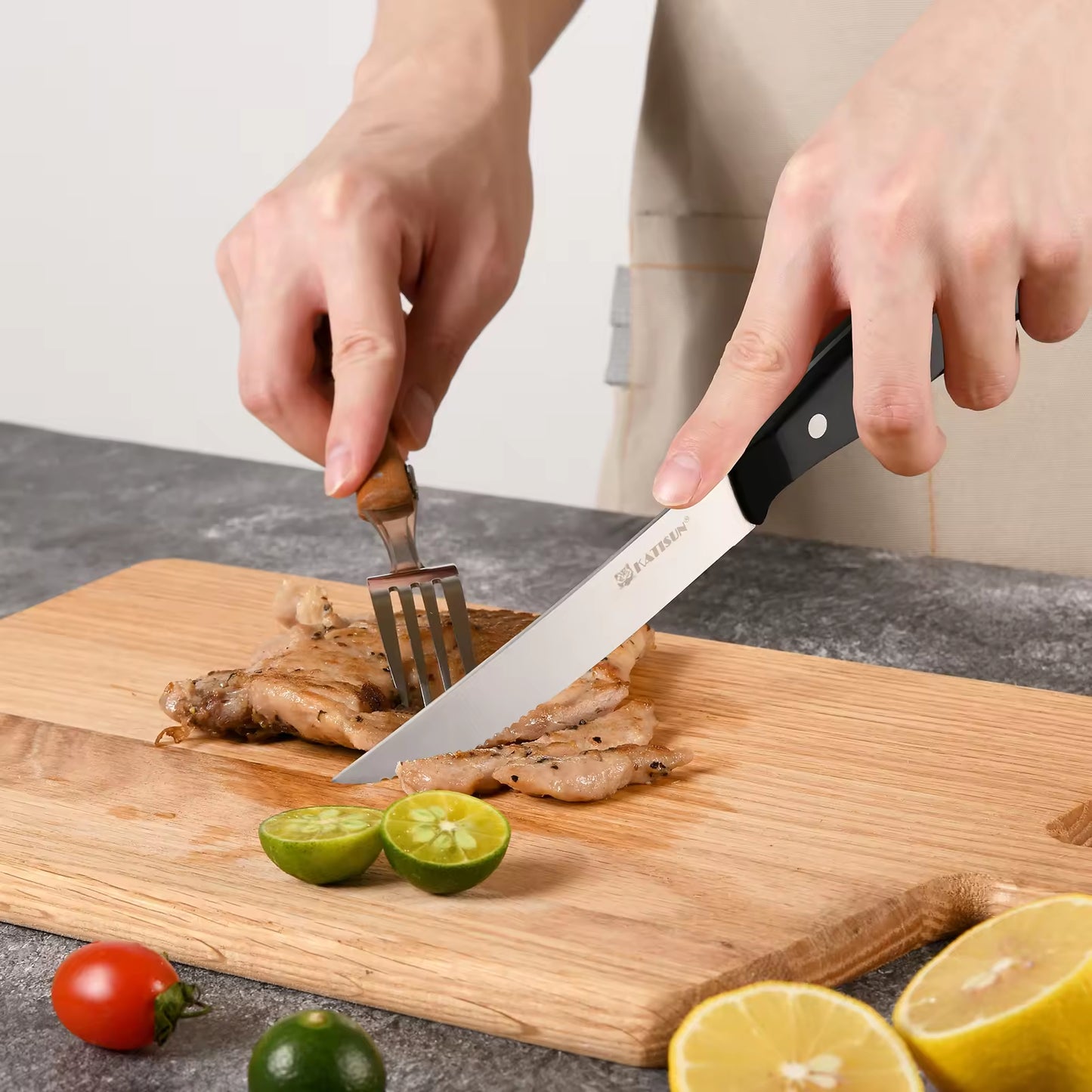 8-Piece Steak Knife Set - 4.5-Inch Carbon Steel with POM Handles