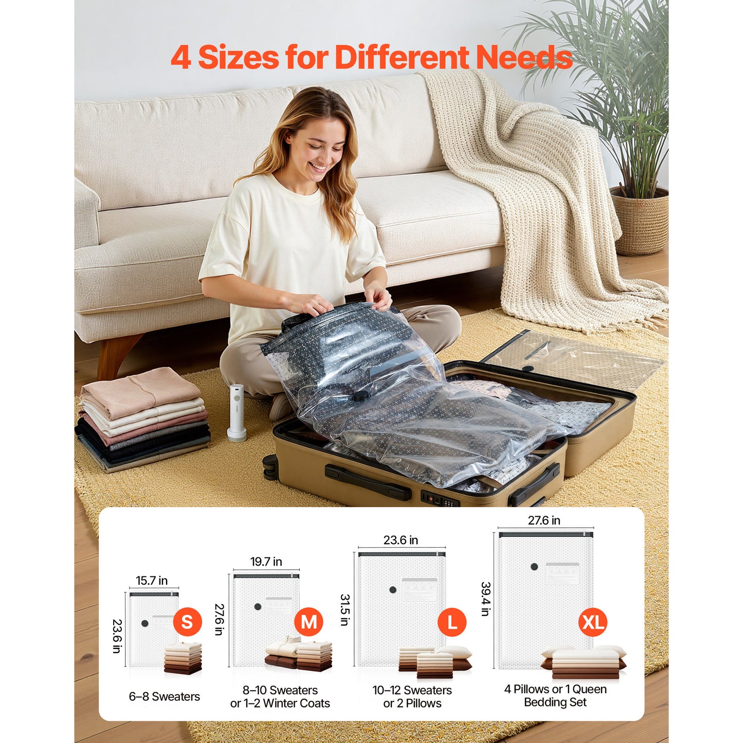 Vacuum Storage Bags 26 Pack Space Saver Clothes Organizer with Pump