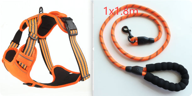 No Pull Breathable Reflective Dog Harness with Adjustable Size and Color Options
