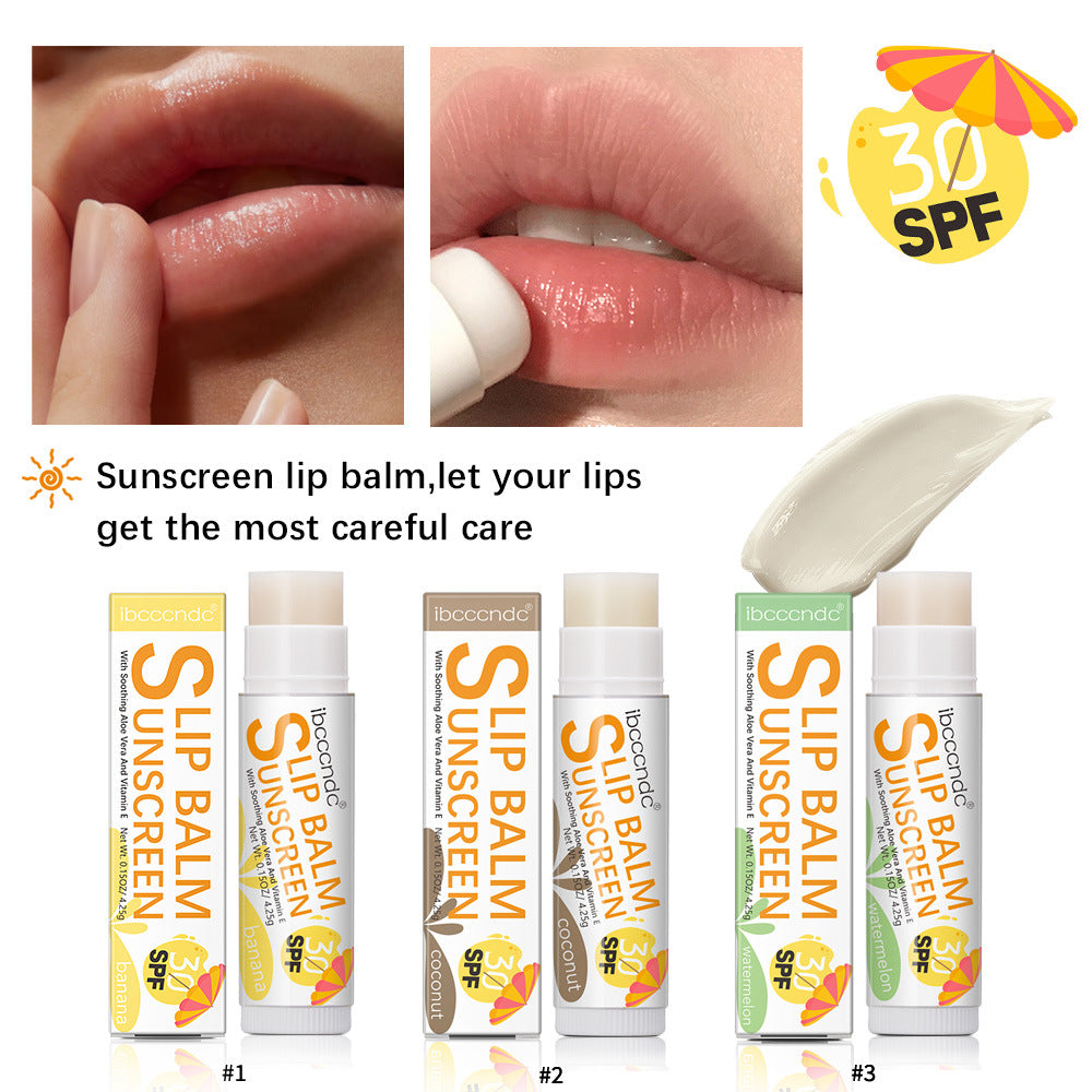 Moisturizing Lip Balm Set - Water, Coconut, Banana Flavors, Hydrating Lip Care