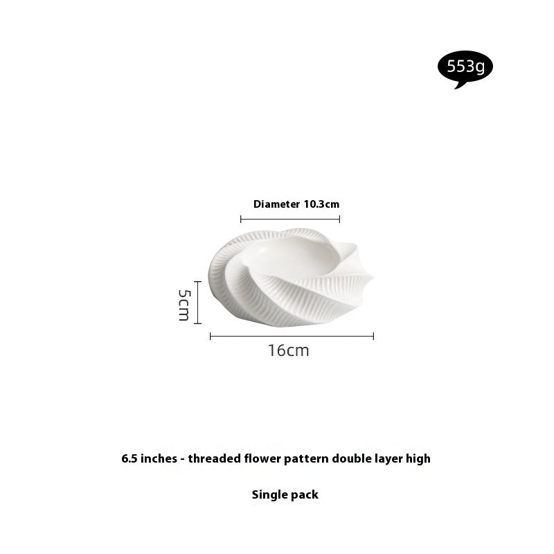 Double-Layer Creative Thread Pattern Ceramic Tableware Set - Assorted Sizes