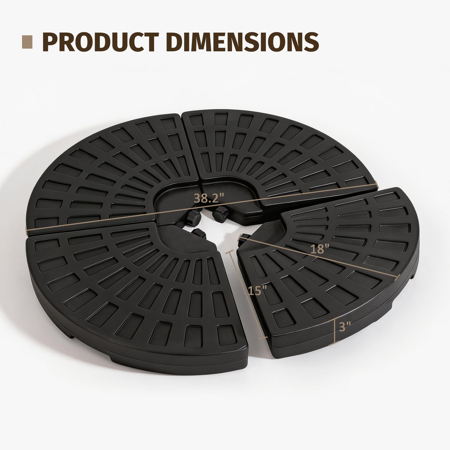 Heavy-Duty Fan-Style Cantilever Umbrella Base, 4-Panel Refillable