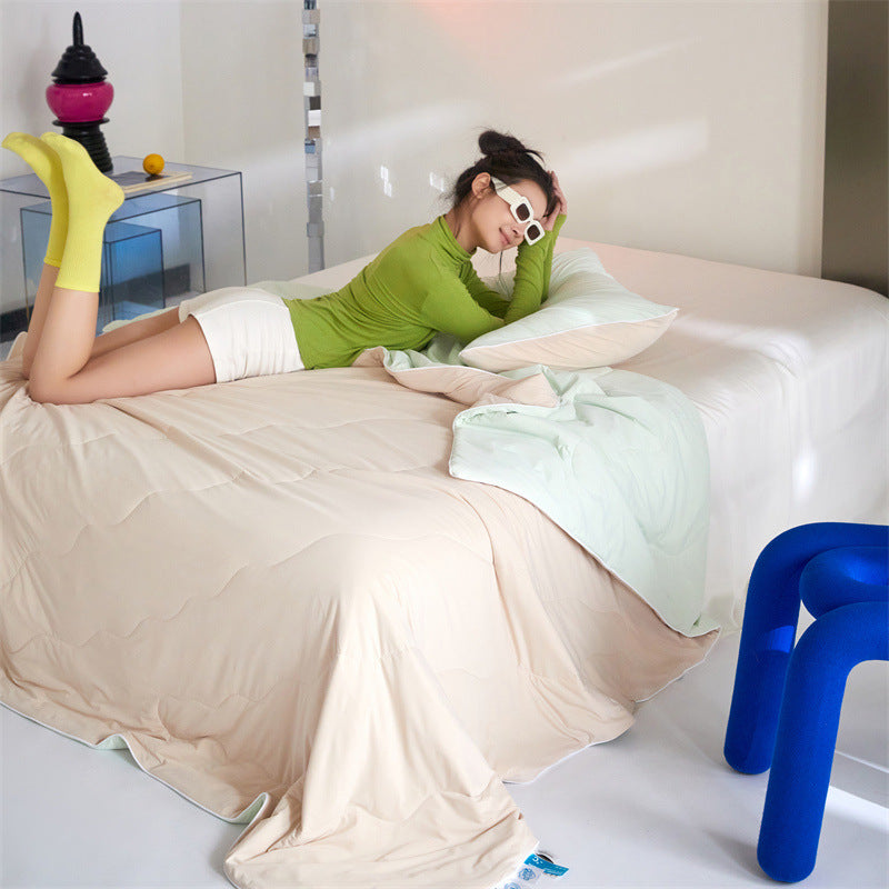 Summer Cooling Blanket with Nylon and Soybean Fiber - Multiple Sizes & Patterns