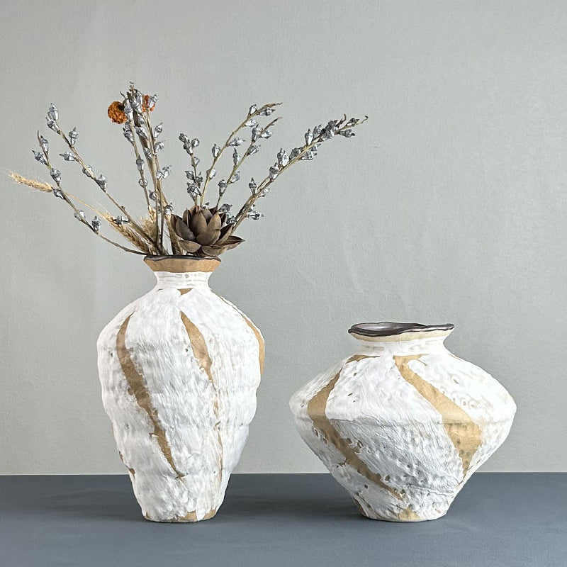 Ceramic Vase Decoration - Short & Tall Wabi Sabi Style Glazed Stoneware