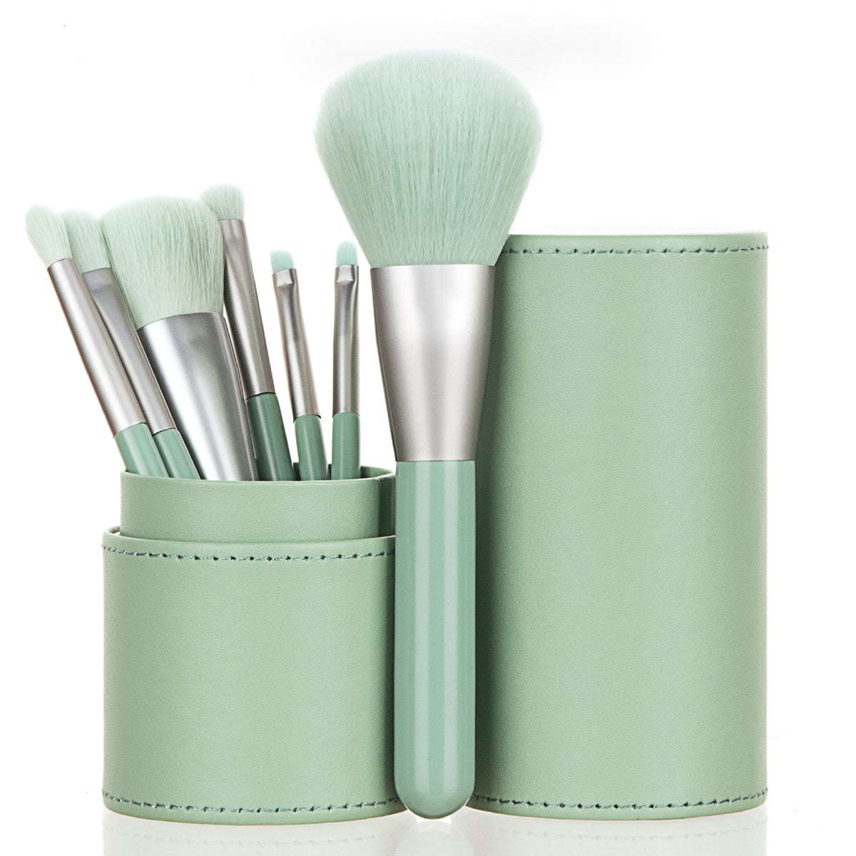 7-Piece Portable Makeup Brush Set with Travel Case - Pink, Violet, Purple Styles