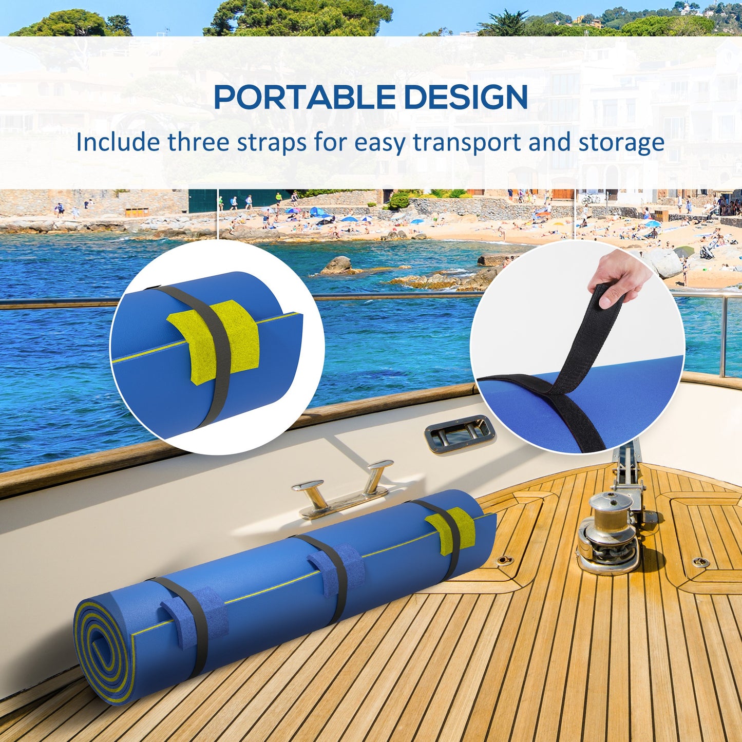 Floating Water Mat for 2 Adults - 9' x 6' Blue Pad