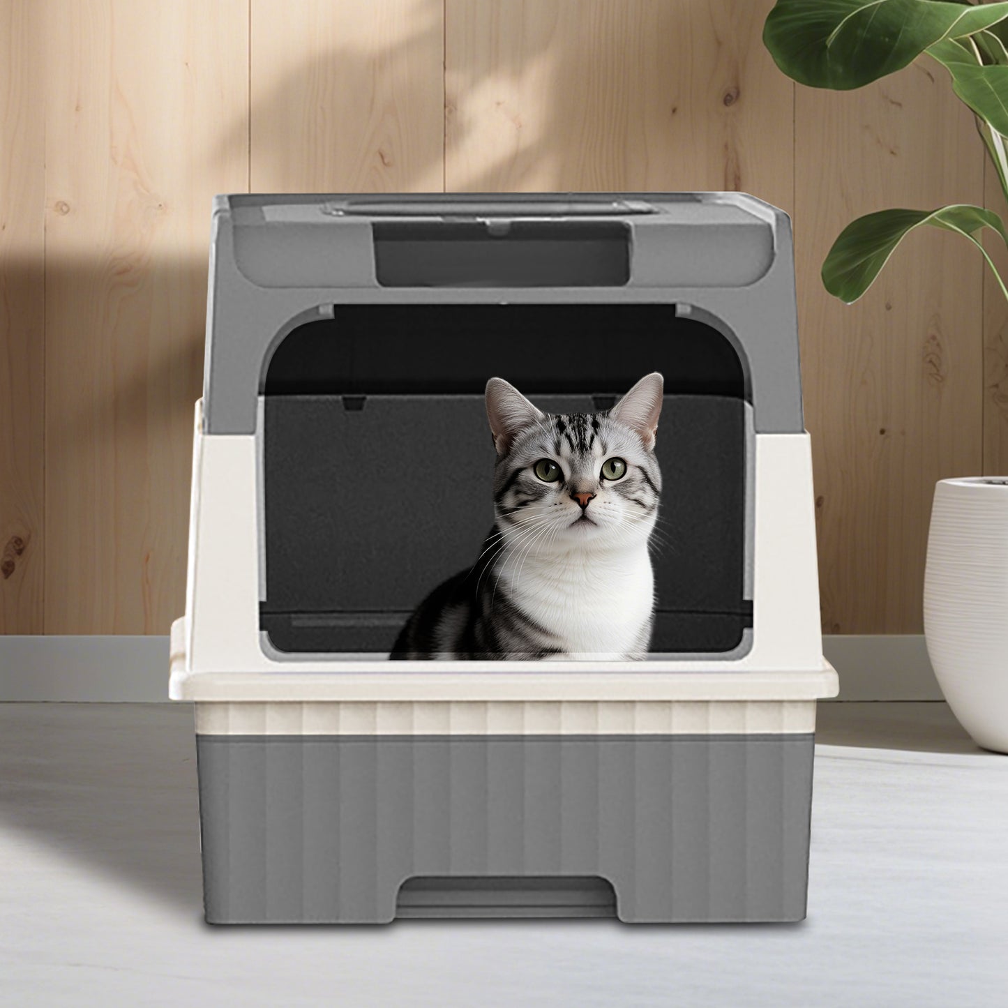 Self Pickup Cat Litter Box with Magic Cube Design - Multiple Colors Available
