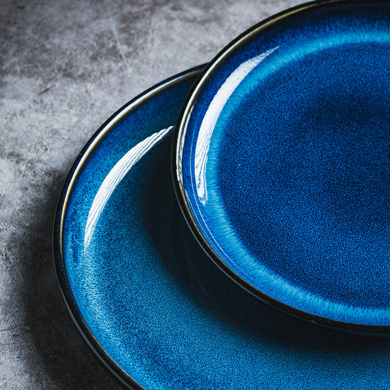 Ceramic Gradient Dinner Plate Set - 6, 8, 10 & 12 Inch Round Kitchen Dish