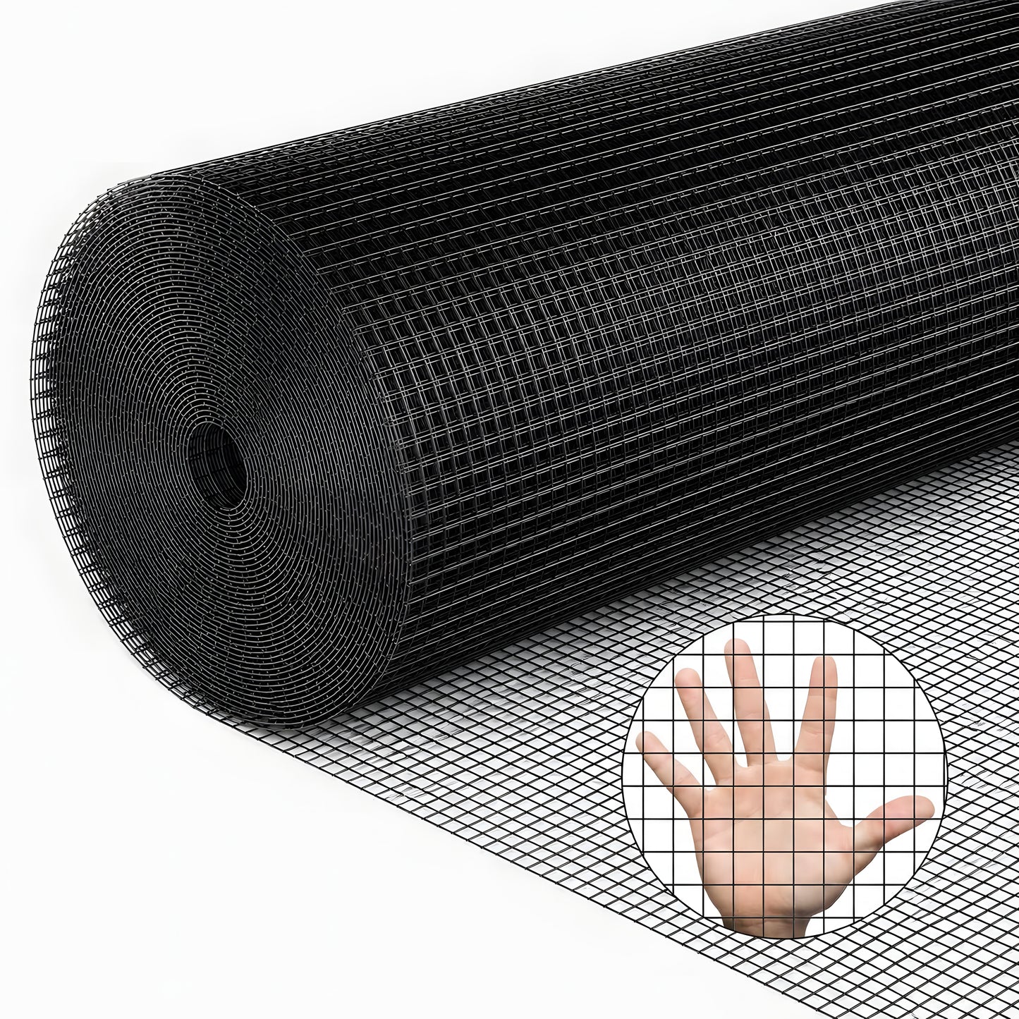 Black Metal Mesh Wire Fencing Roll - 48in x 50ft