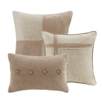 7 Piece Faux Suede Comforter Set - Cozy Lodge Style Bedding