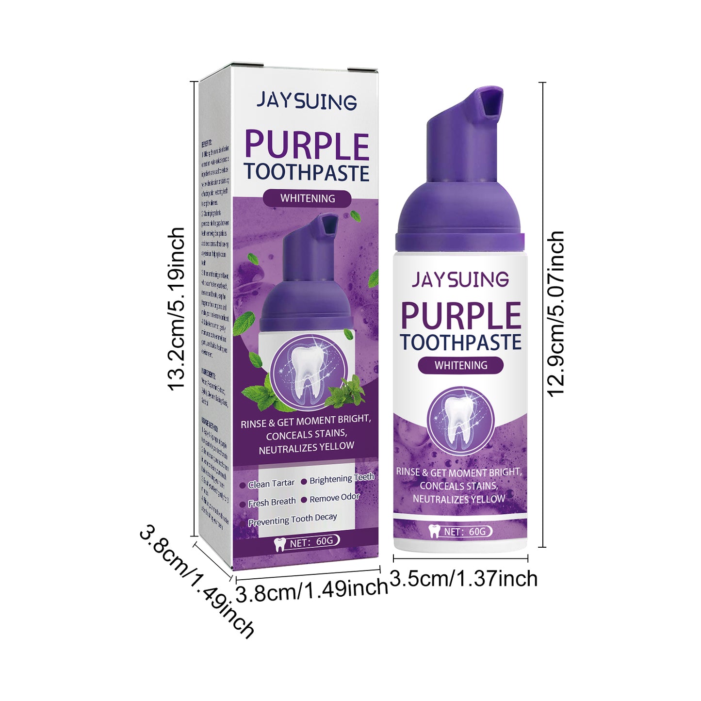 Purple Toothpaste - Stain Removal & Breath Freshener