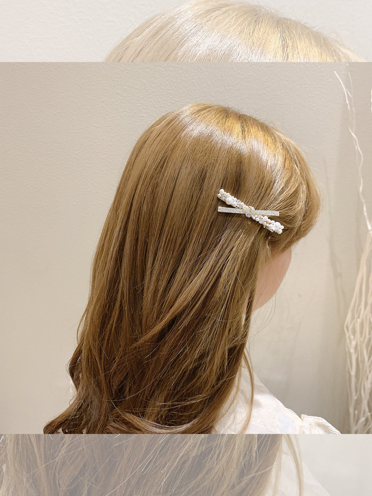 Girls Heart Pearl Diamond Side Clip Hair Accessory - Hairpin