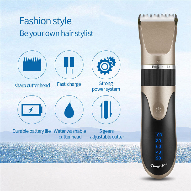 Electric Hair Clipper with Digital Display & USB Charging