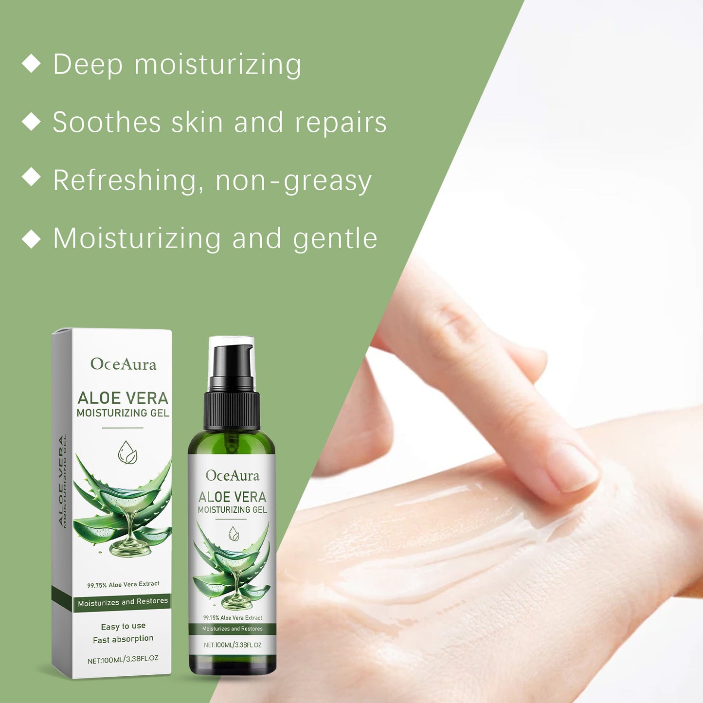 Aloe Vera Moisturizing Gel - 100ml Facial Skin Repair & Nourishing Treatment