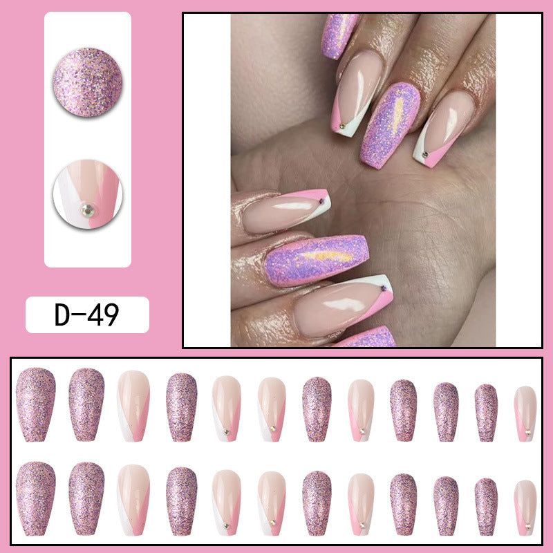 Wearable Nail Art Patches Set with Glue - Translucent Ice & Color Variants