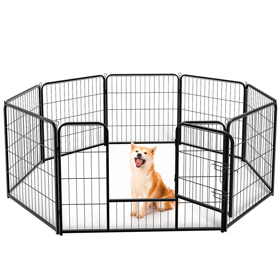 Indoor Outdoor Metal Dog Playpen Fence with Door - Multiple Sizes & Configurations