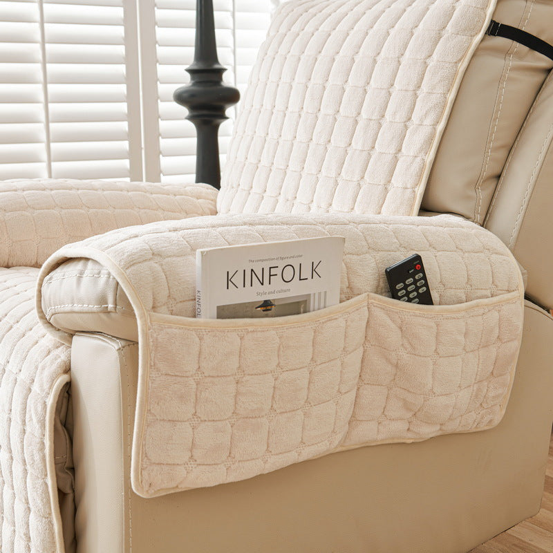 Non-Slip Plush Sofa Cushion Cover - Warm Nordic Dust Protector