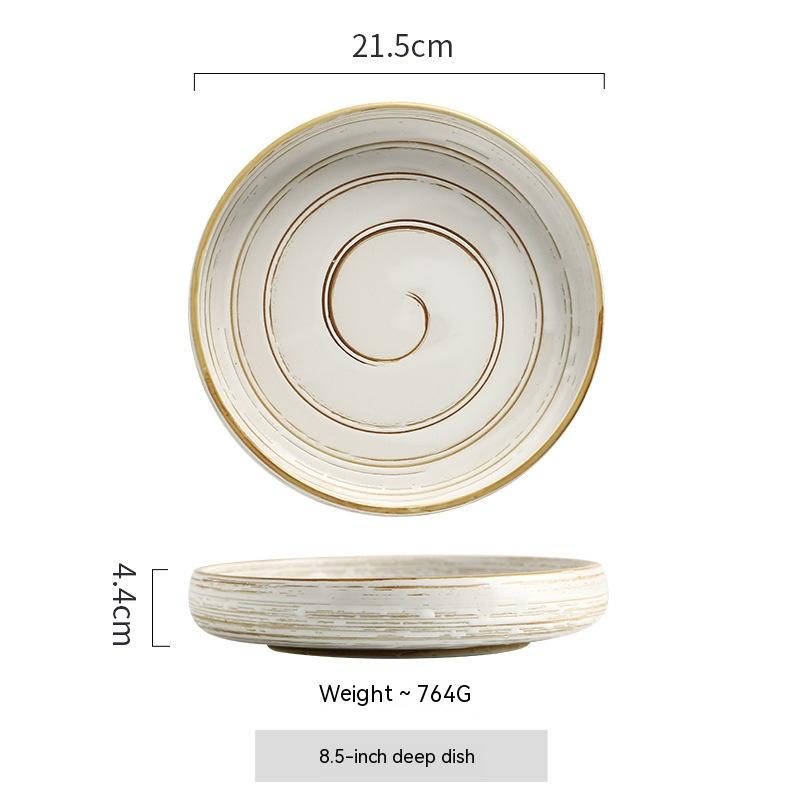 Porcelain Rice Bowl Set 4.5 Inch Retro Kitchen Tableware