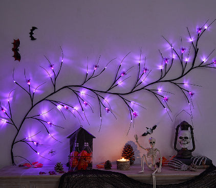 Halloween Rattan LED Tree Lights - Artificial Vines & Decorative Lighting