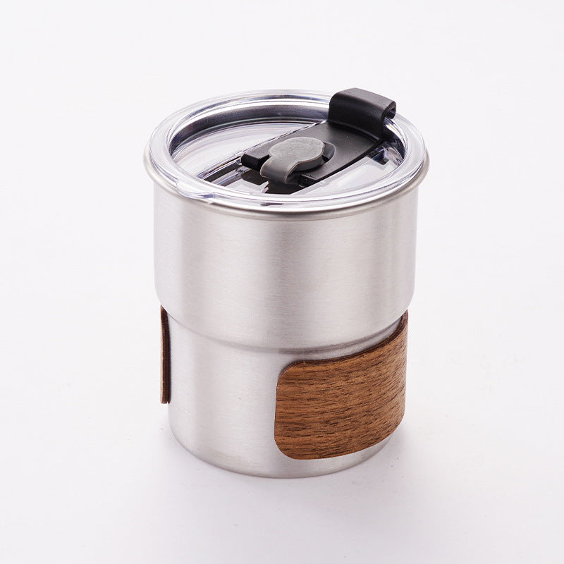 Outdoor Stainless Steel Water Cup 300ml Camping Drinkware with Foldable Handle