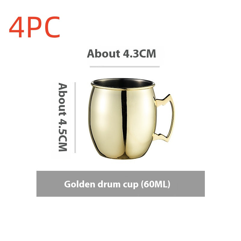 Stainless Steel Moscow Mule Cup Set - Copper Plated Drinkware for Bar & Home
