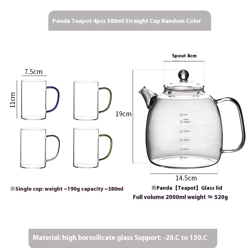 High Borosilicate Glass Teapot 1L with Heat-Resistant Options for Tea Brewing