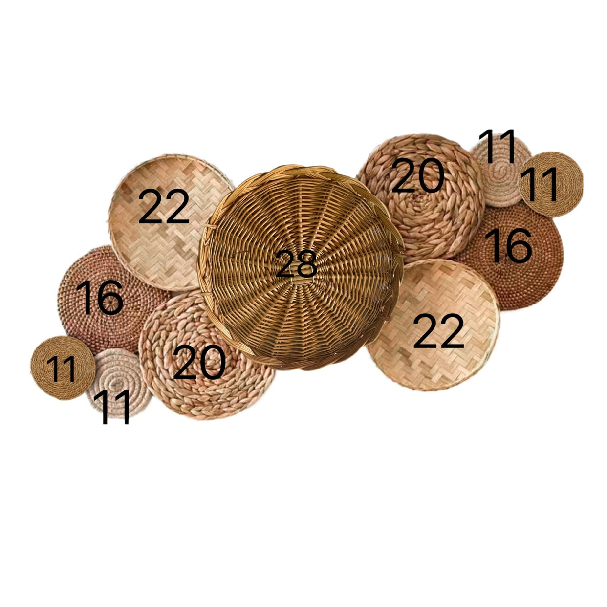 Handmade Straw Woven Wall Decorations Bohemian Wall Art Set