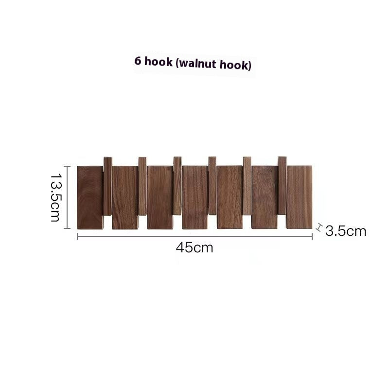 Wooden Wall Clothes Hooks Set - Modern Hallway Hanger with Multiple Hooks