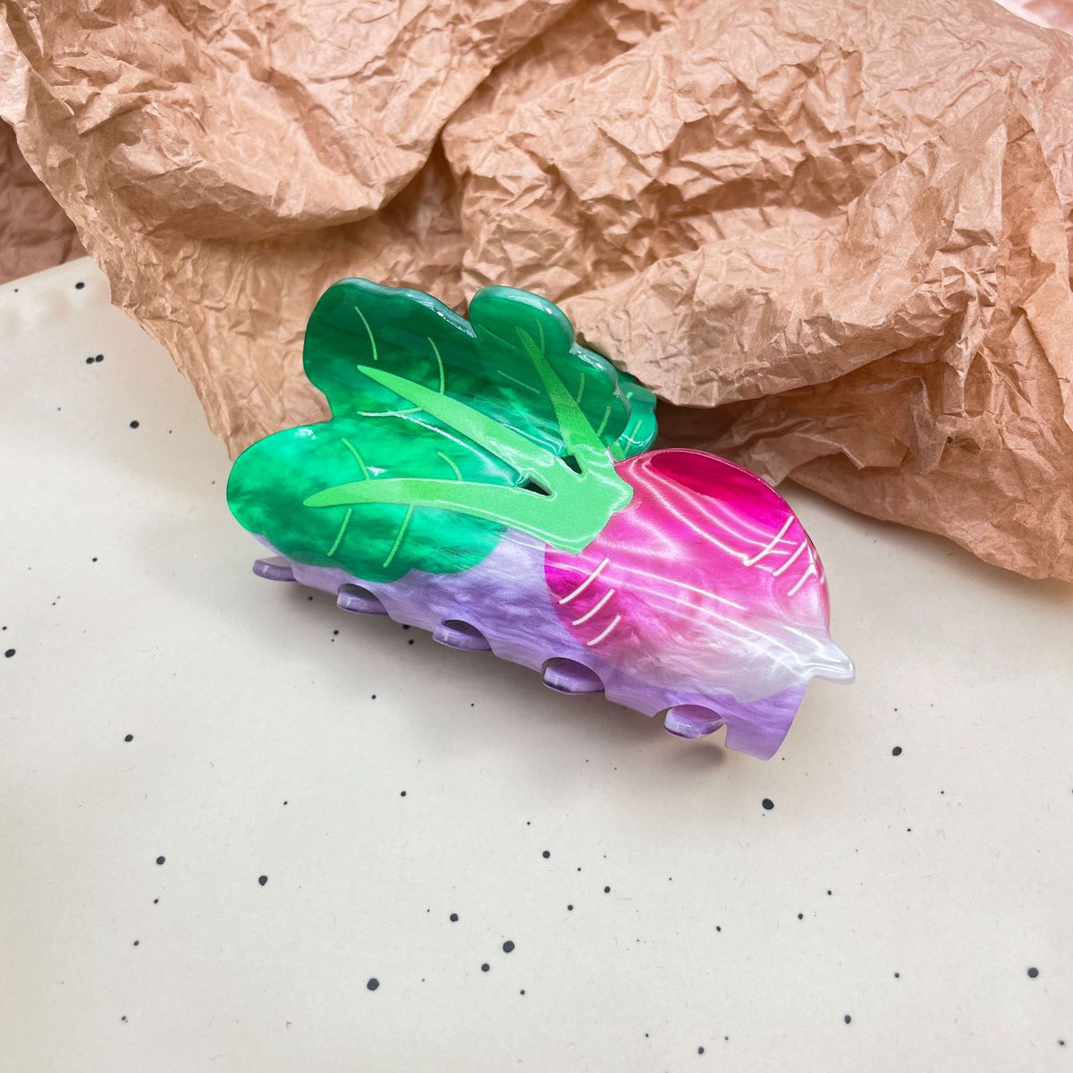 Cartoon Acrylic Hair Claw Clip - Radish