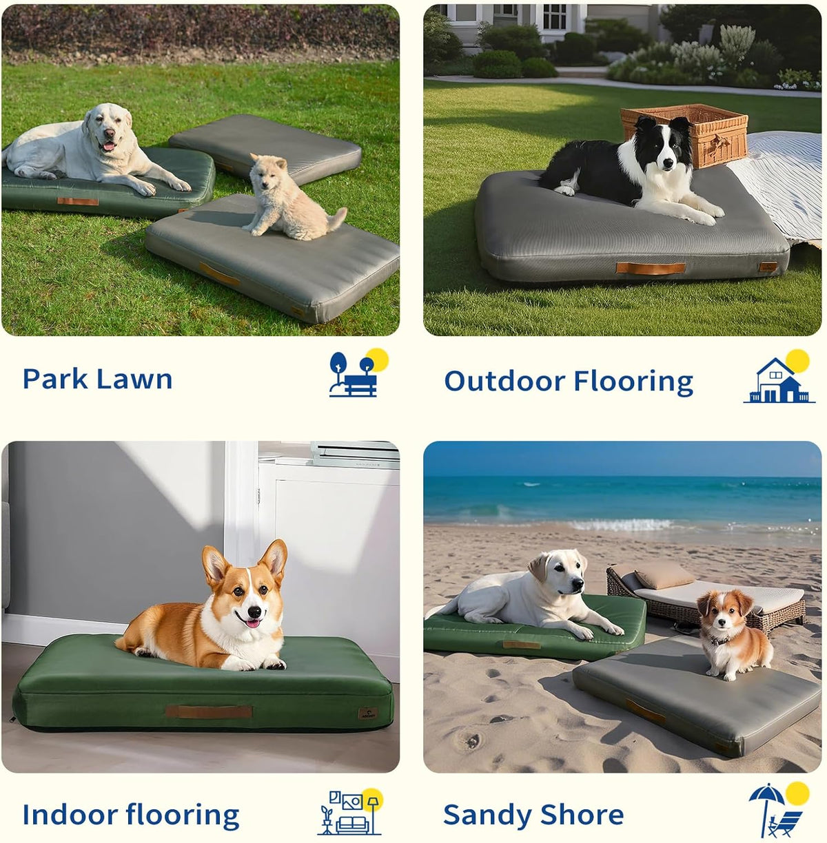 Inflatable Waterproof Dog Bed with Removable Washable Cover for Outdoor & Travel Use