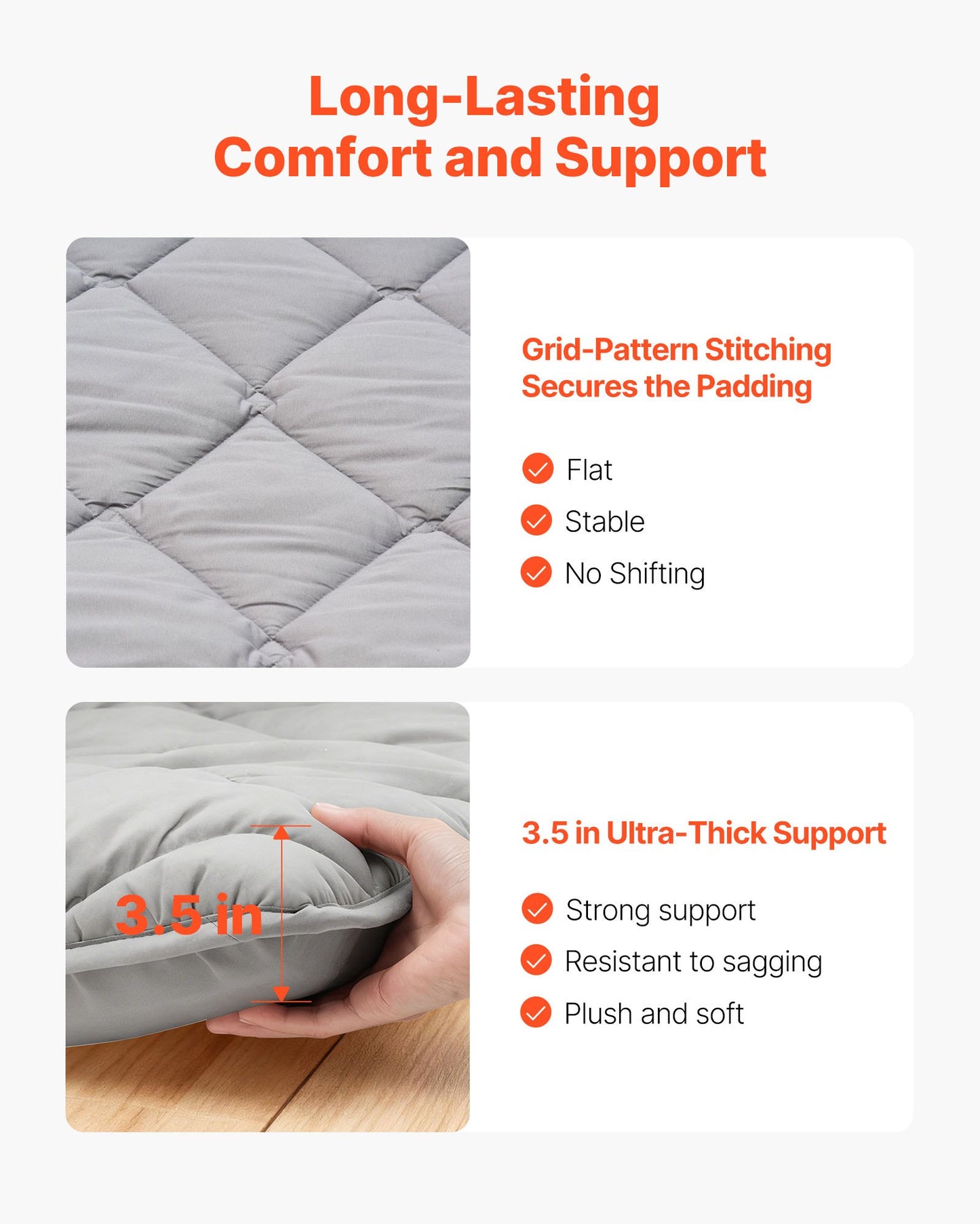 Foldable Japanese Tatami Mattress with Storage Bag - 80x54 Inch Gray Floor Mat for Sleeping & Yoga